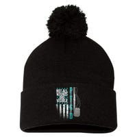 PTSD Veteran Not All Wounds Are Visible  Pom Pom 12in Knit Beanie