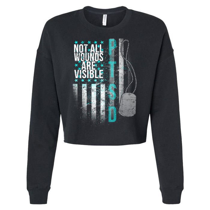 PTSD Veteran Not All Wounds Are Visible  Cropped Pullover Crew