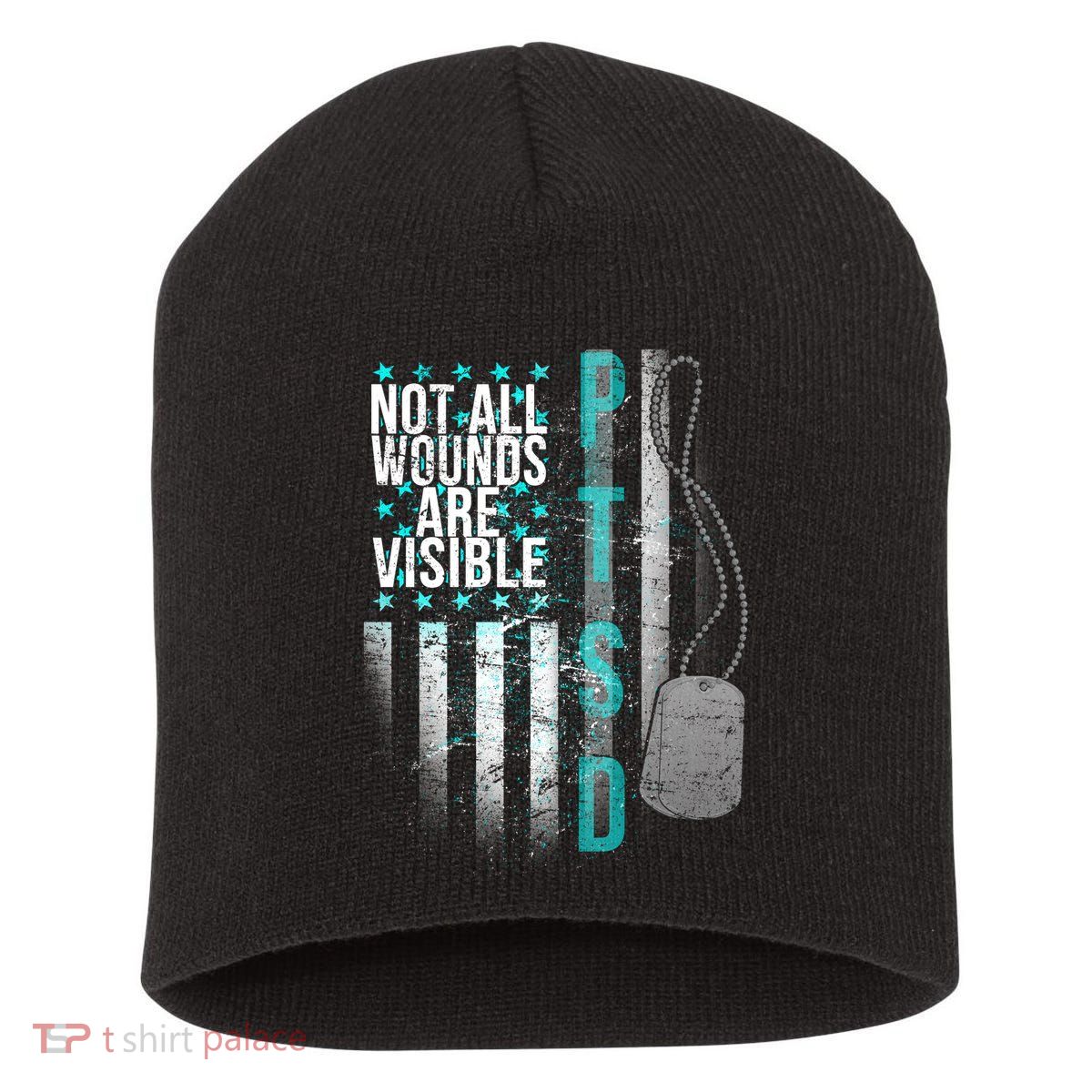 PTSD Veteran Not All Wounds Are Visible  Short Acrylic Beanie