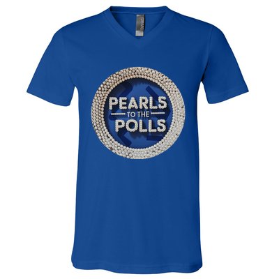 Pearls To The Polls V-Neck T-Shirt