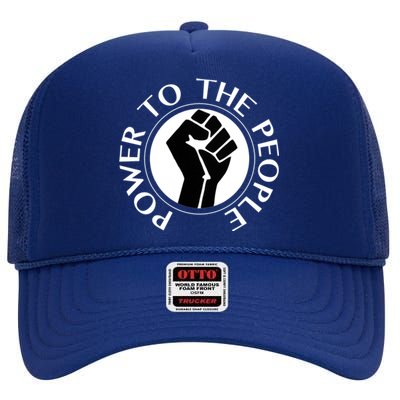 Power To The People Gift High Crown Mesh Back Trucker Hat