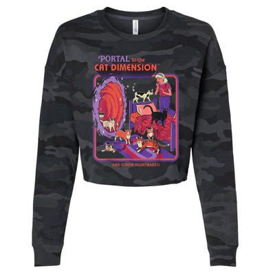 Portal To The Cat Dimension Halloween Cropped Pullover Crew