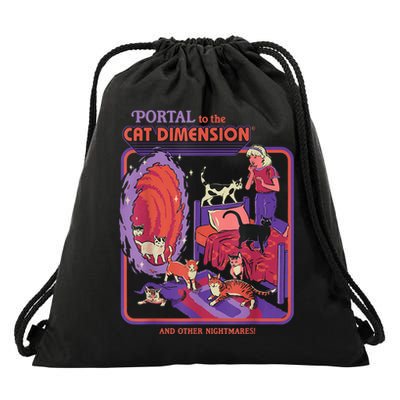 Portal To The Cat Dimension Halloween Drawstring Bag