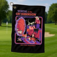 Portal To The Cat Dimension Halloween Golf Towel