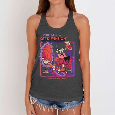 Portal To The Cat Dimension Halloween Women's Knotted Racerback Tank