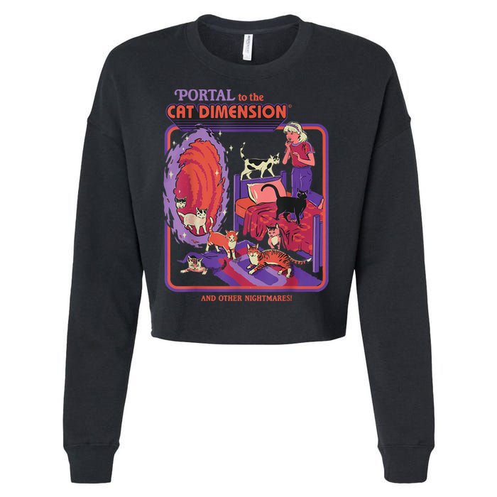 Portal To The Cat Dimension Halloween Cropped Pullover Crew