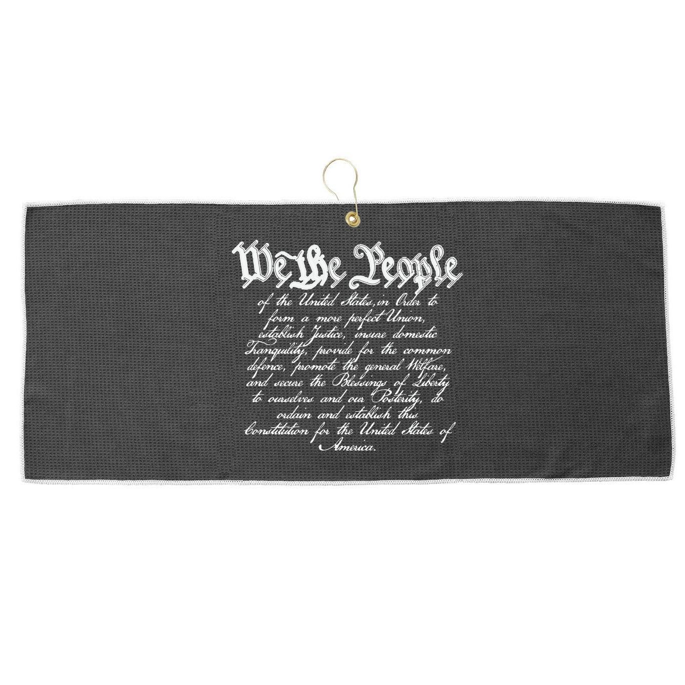 Preamble To The Us Constitution 4th Of July We The People Large Microfiber Waffle Golf Towel