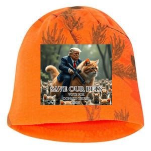 President Trump Trending Political Trump 2024 Election Kati - Camo Knit Beanie