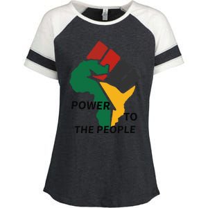 Power To The People Black Power Fist Civil Rights Unity Enza Ladies Jersey Colorblock Tee