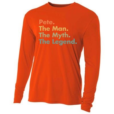 Pete The The Myth The Legend Dad Grandpa Funny Gift Cooling Performance Long Sleeve Crew