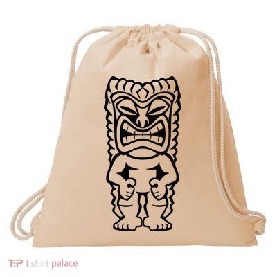 Polynesian Tribal Tiki Drawstring Bag