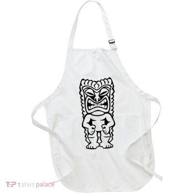 Polynesian Tribal Tiki Full-Length Apron With Pockets