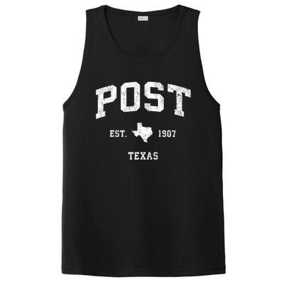 Post Texas Tx Vintage Athletic Sports PosiCharge Competitor Tank