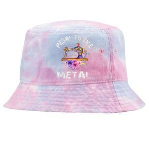 Pedal To The Metal Sewing Machine Quilter Quilting Flowers Tie-Dyed Bucket Hat