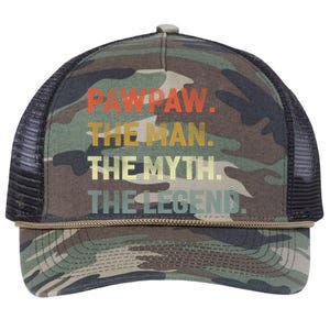 Pawpaw The The Myth The Legend Grandpa Father Day Gift Retro Rope Trucker Hat Cap