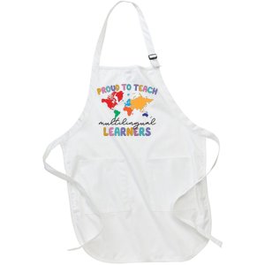 Proud To Teach Multilingual Learners Full-Length Apron With Pockets