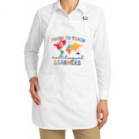 Proud To Teach Multilingual Learners Full-Length Apron With Pockets