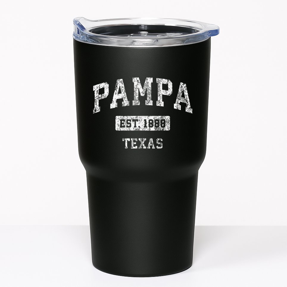 Pampa Texas Tx Vintage Established Tumbler