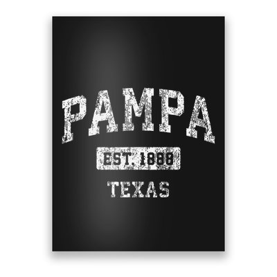 Pampa Texas Tx Vintage Established Poster