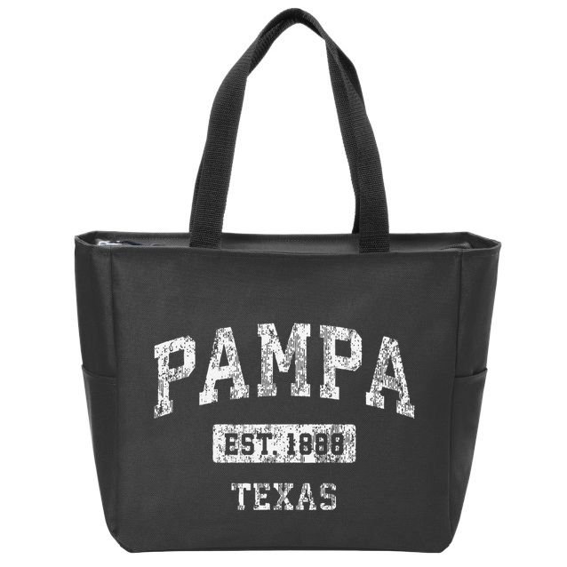 Pampa Texas Tx Vintage Established Zip Tote Bag