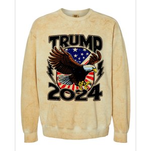 President Trump , Trump 2024 Patriotic Republican Eagle America Colorblast Crewneck Sweatshirt