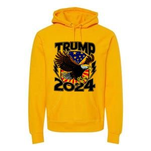 President Trump , Trump 2024 Patriotic Republican Eagle America Premium Hoodie