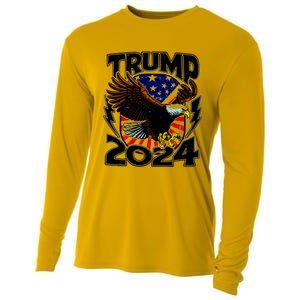 President Trump , Trump 2024 Patriotic Republican Eagle America Cooling Performance Long Sleeve Crew