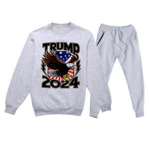 President Trump , Trump 2024 Patriotic Republican Eagle America Premium Crewneck Sweatsuit Set