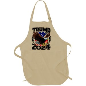 President Trump , Trump 2024 Patriotic Republican Eagle America Full-Length Apron With Pockets