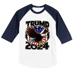 President Trump , Trump 2024 Patriotic Republican Eagle America Baseball Sleeve Shirt