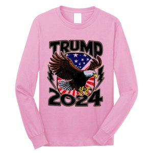 President Trump , Trump 2024 Patriotic Republican Eagle America Long Sleeve Shirt