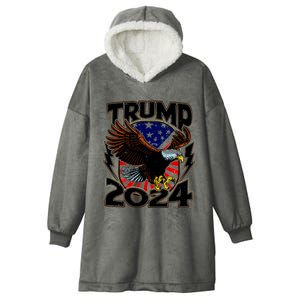 President Trump , Trump 2024 Patriotic Republican Eagle America Hooded Wearable Blanket