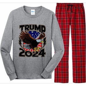 President Trump , Trump 2024 Patriotic Republican Eagle America Long Sleeve Pajama Set