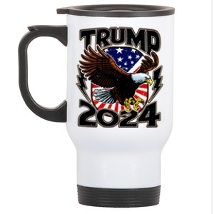 President Trump , Trump 2024 Patriotic Republican Eagle America Stainless Steel Travel Mug