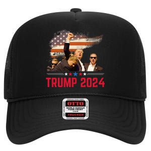 President Trump Trending Political Trump 2024 Election High Crown Mesh Back Trucker Hat