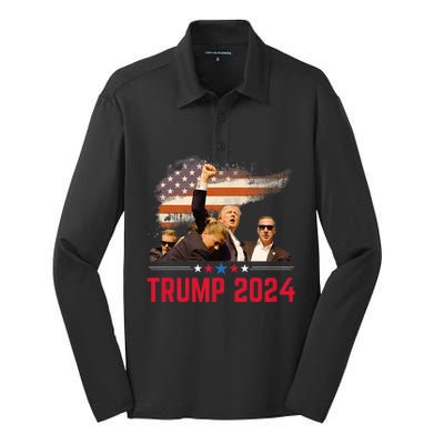 President Trump Trending Political Trump 2024 Election Silk Touch Performance Long Sleeve Polo