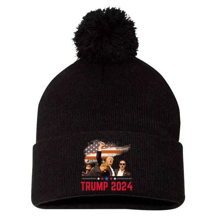 President Trump Trending Political Trump 2024 Election Pom Pom 12in Knit Beanie