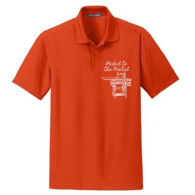 Pedal To The Metal Humorous Sewing Machine Gift Dry Zone Grid Polo