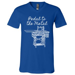 Pedal To The Metal Humorous Sewing Machine Gift V-Neck T-Shirt