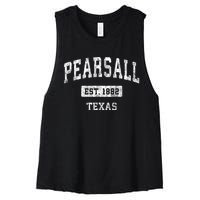 Pearsall Texas Tx Vintage Sports Established Women's Racerback Cropped Tank