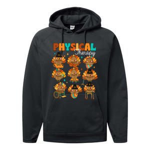 Physical Therapy Turkey Autumn Fall Vibes Thanksgiving Performance Fleece Hoodie