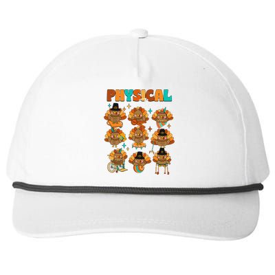 Physical Therapy Turkey Autumn Fall Vibes Thanksgiving Snapback Five-Panel Rope Hat