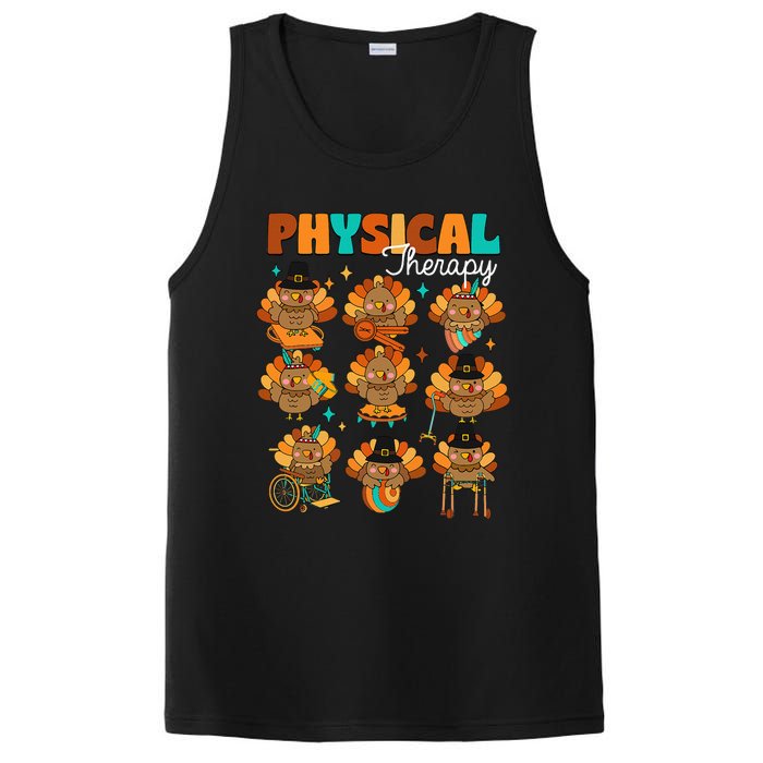 Physical Therapy Turkey Autumn Fall Vibes Thanksgiving PosiCharge Competitor Tank