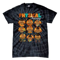 Physical Therapy Turkey Autumn Fall Vibes Thanksgiving Tie-Dye T-Shirt