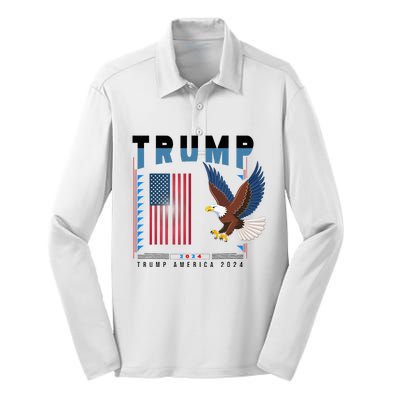 President Trump Trending Political 2024 Silk Touch Performance Long Sleeve Polo