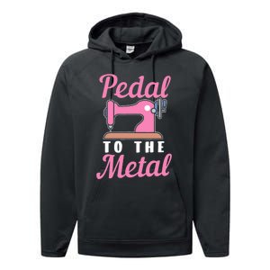 Pedal To The Metal Sewing Machine Performance Fleece Hoodie