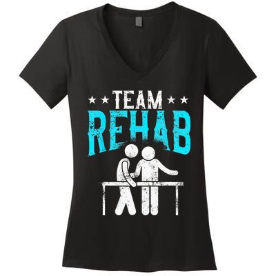 Physical Therapist Therapy Assistant Team Rehab Vintage Women's V-Neck T-Shirt