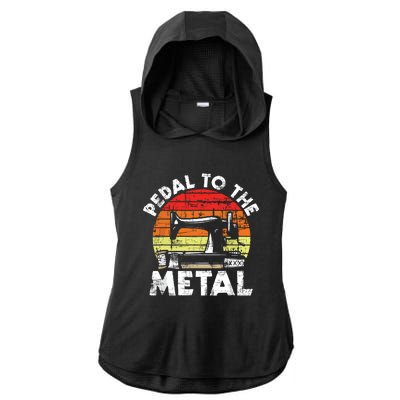 Pedal To The Metal Sewing Machine Quilter Quilting Ladies PosiCharge Tri-Blend Wicking Draft Hoodie Tank