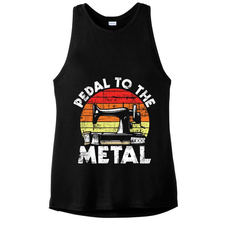 Pedal To The Metal Sewing Machine Quilter Quilting Ladies PosiCharge Tri-Blend Wicking Tank