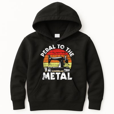 Pedal To The Metal Sewing Machine Quilter Quilting Kids Hoodie
